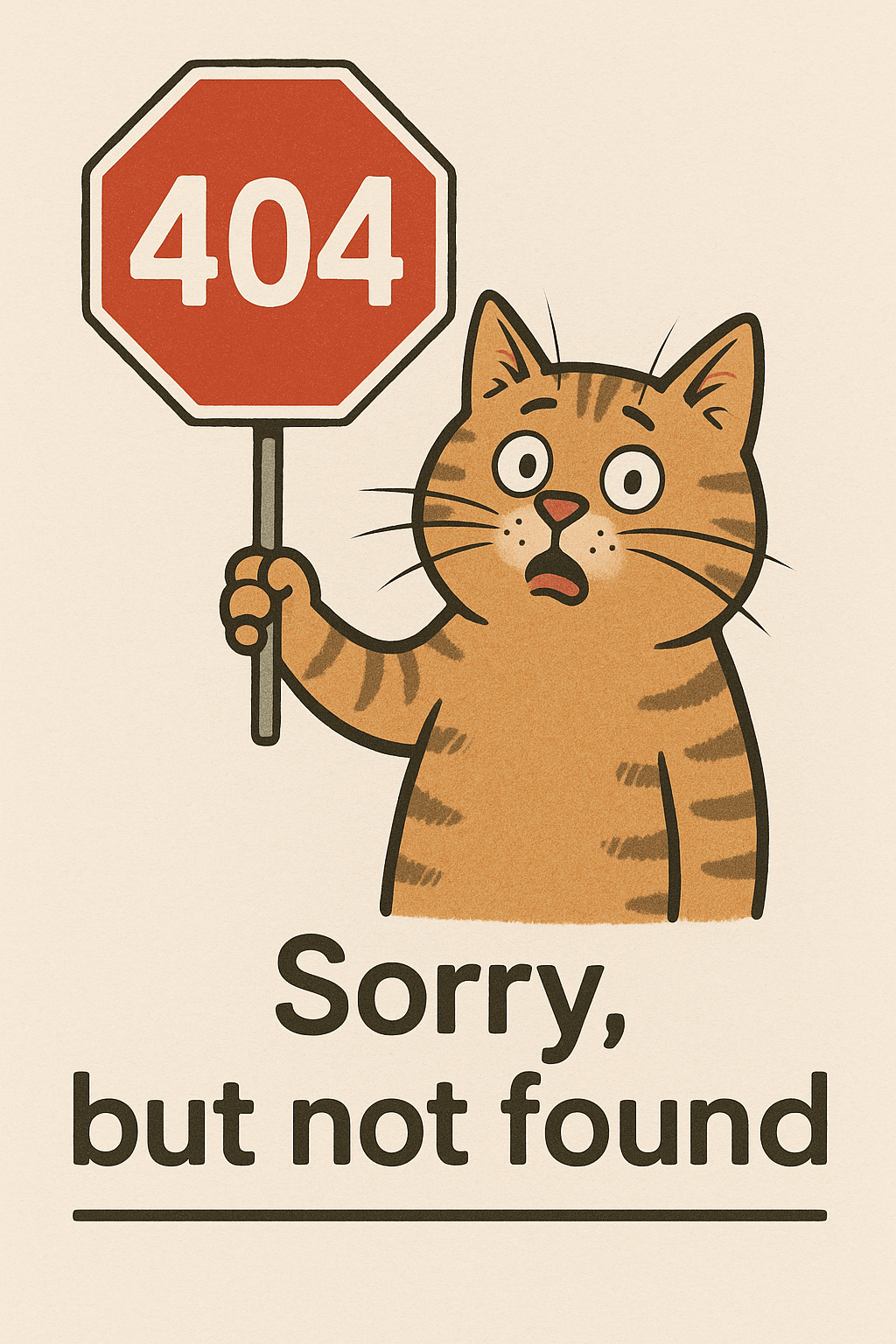 Cat saying that there is a 404